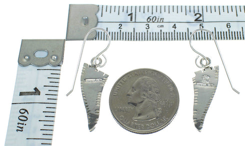 Jet And Mother Of Pearl Southwest Sterling Silver Hook Dangle Earrings WX63392